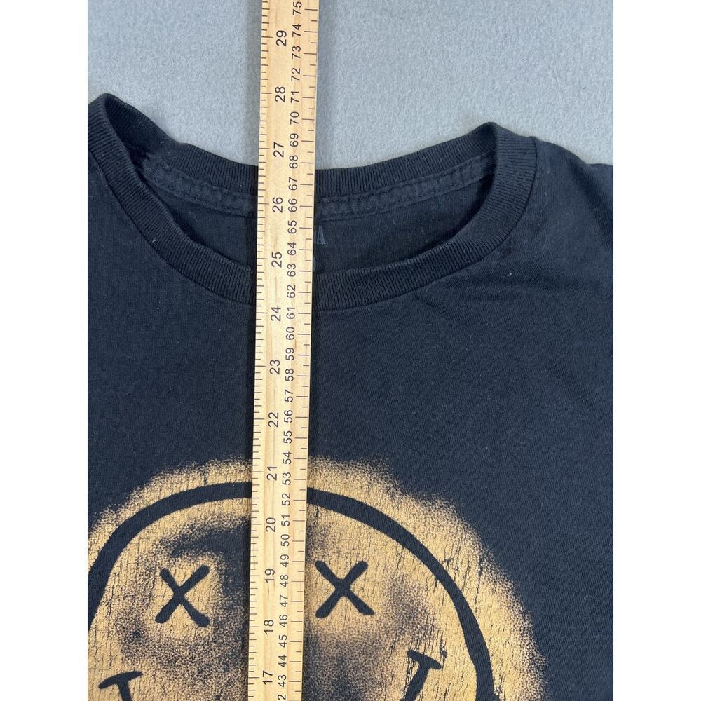 Nirvana Smiley Face Distressed T-Shirt Black XL Men 100% Cotton Grunge Style - Picture 5 of 7